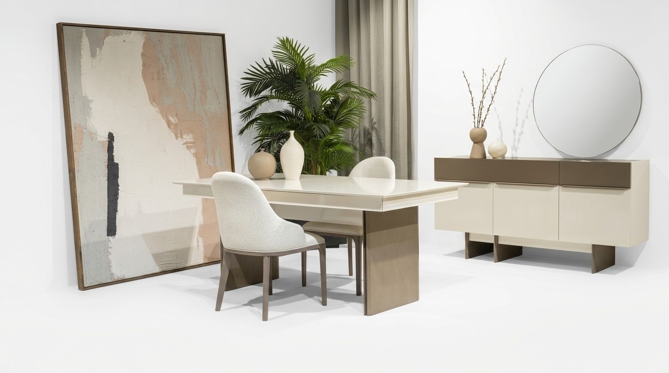 Designer kitchen furniture luxurious dining table designer textile armchairs 5-piece set