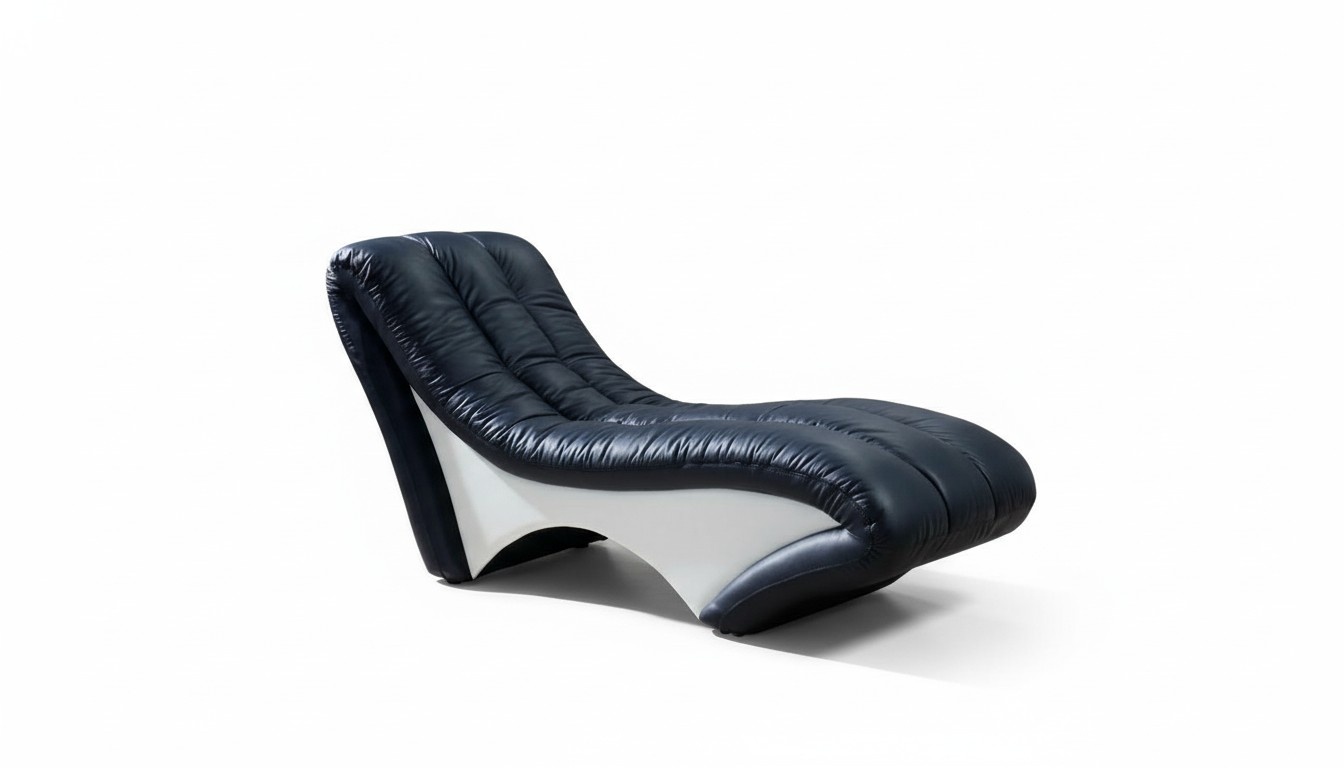 Designer leather chaise longue lounger ottoman sofa genuine leather relax chaise new