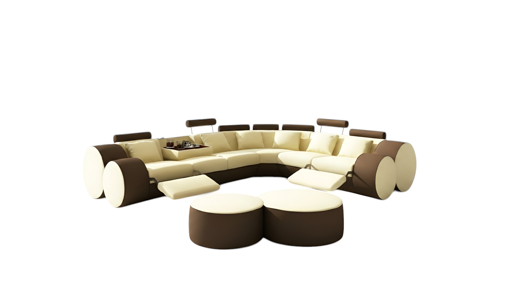 DESIGNER LED SOFA with USB LEATHER SOFA CORNER SOFA LIVING LANDSCAPE Custom-made