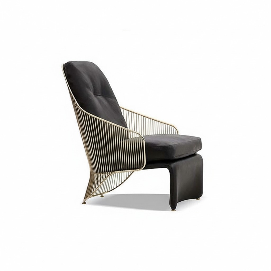 Designer living room armchair black single seater lounge upholstery furniture