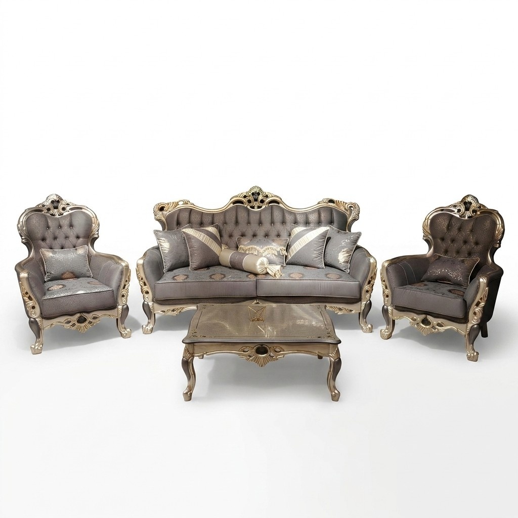 Designer Living Room Set Sofa Set 3+3+1+1 2x Sofas 2x Armchairs