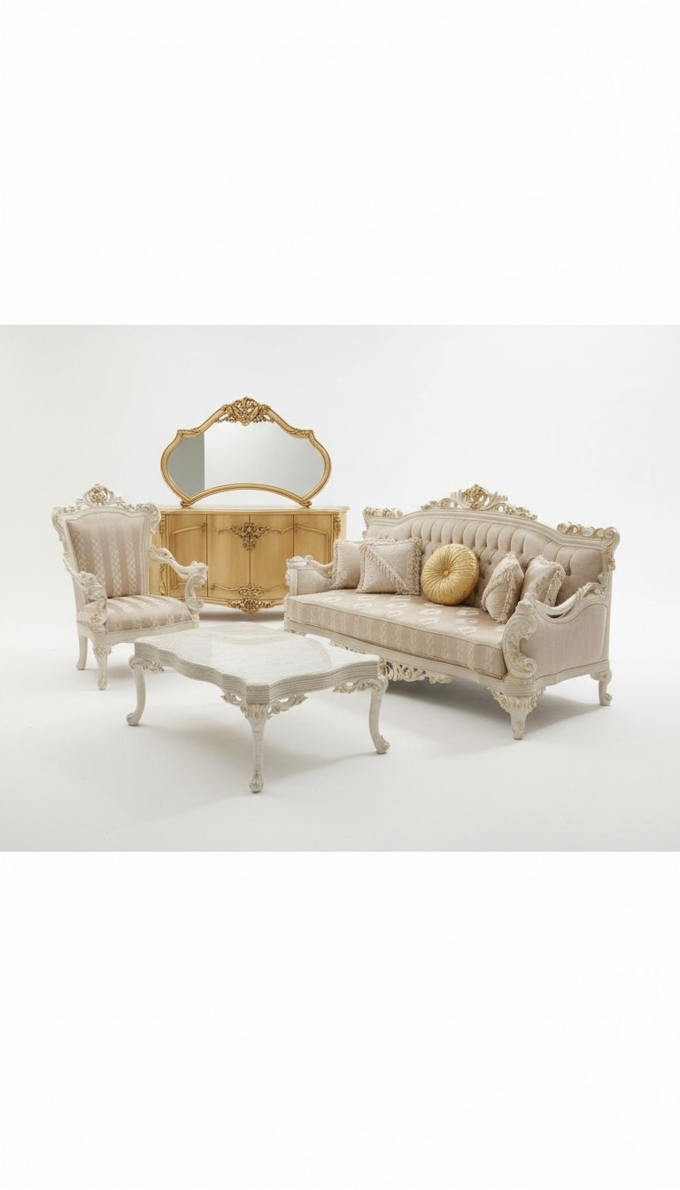 Designer Living Room Set 2x 3 seater Sofas Exclusive