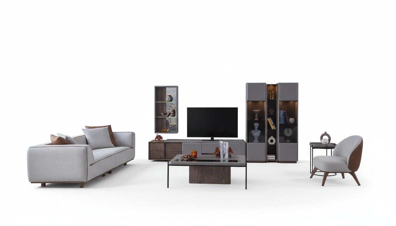 Designer living room set 7 pcs. modern wall units Living room wall unit
