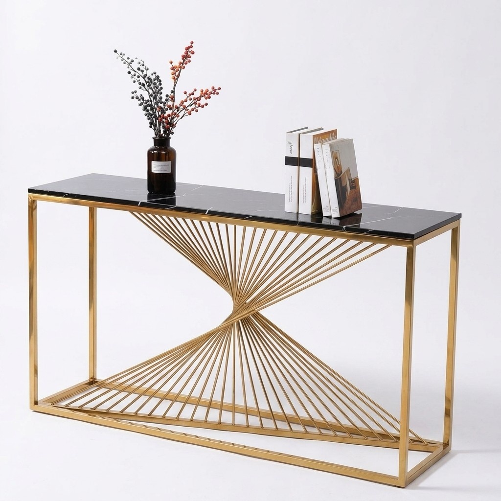 Designer Luxury Console Table Consoles Tables Wood Metal Design Gold