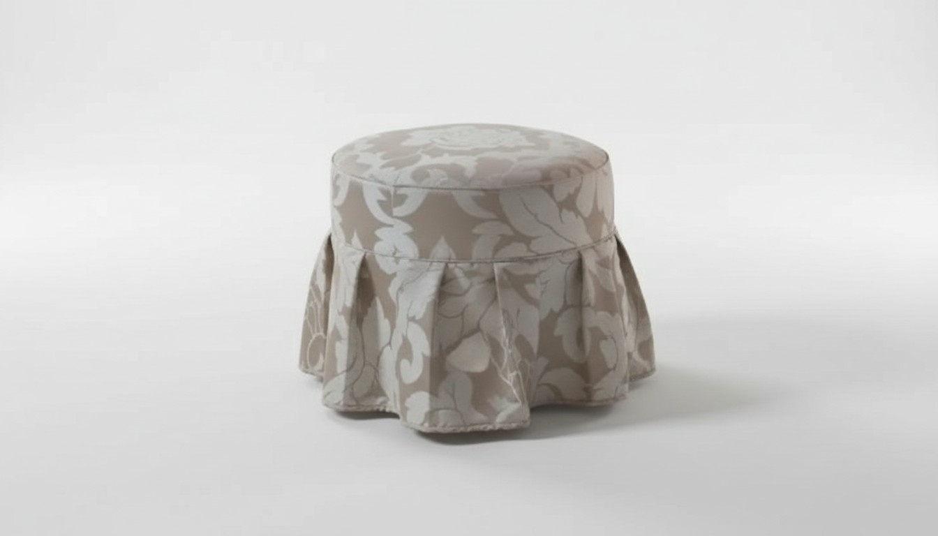 Designer luxury footstool round cushion pouf seat stool textile furniture