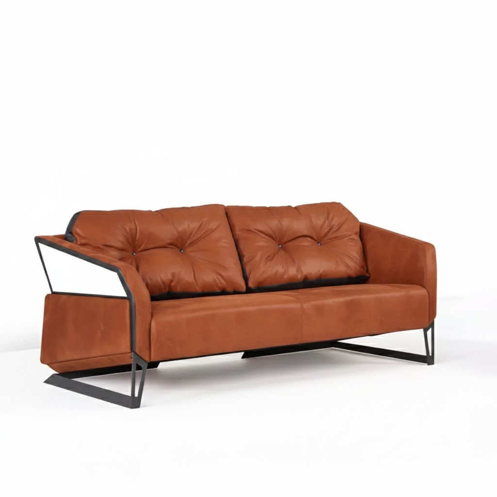 Designer Orange Sofa Study Office Furniture Couch 3 Seater New