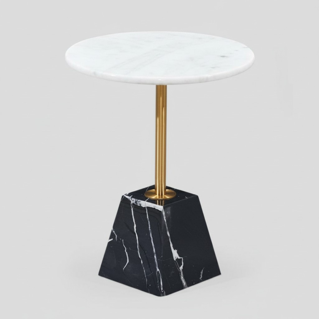 Designer Round Side Table Luxury Marble Side Tables Stylish Furniture