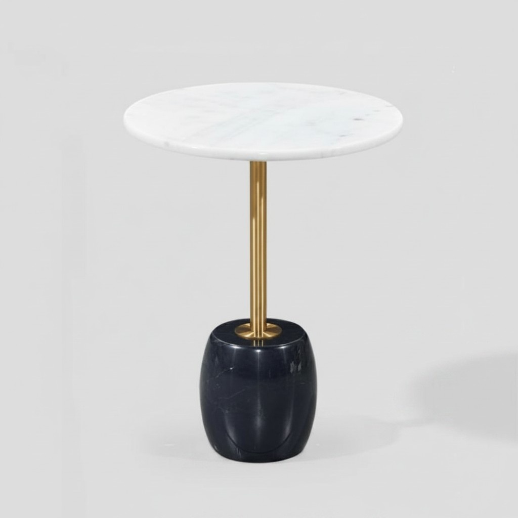 Designer round side table with marble top High quality coffee table