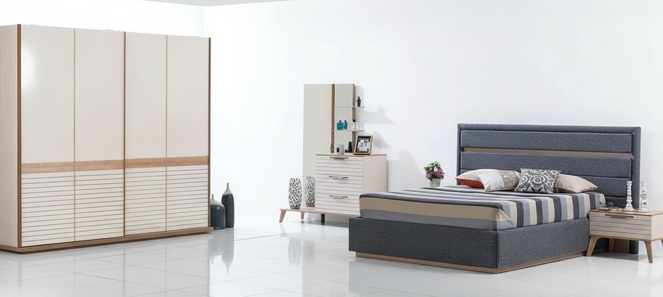Designer Set 5-piece Bedroom Wooden Furniture Modern Bed Luxury Design