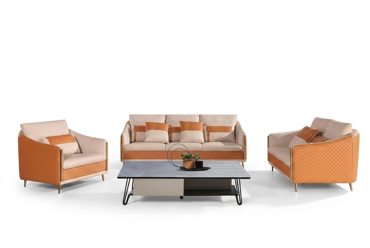 Designer Sofa Sofa 3 Seater Modern Sofa Living Landscape Leather Sofa