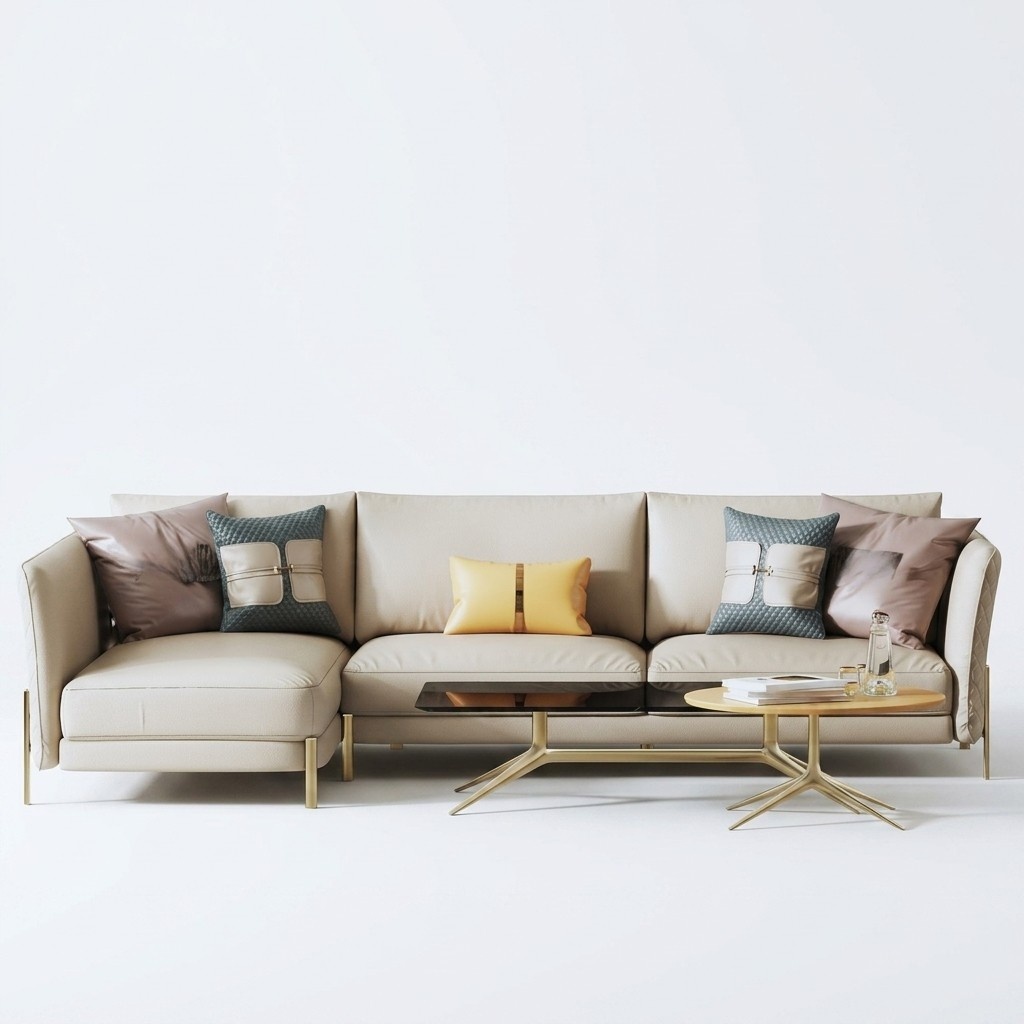 Designer sofa couch corner sofa with stool upholstery set living area