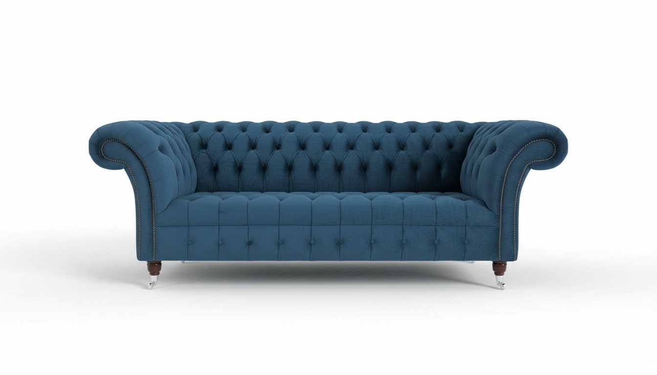 Designer Sofa Couch Upholstery XXL 3 Seater Big Sofas Couches Leather Textile Blue