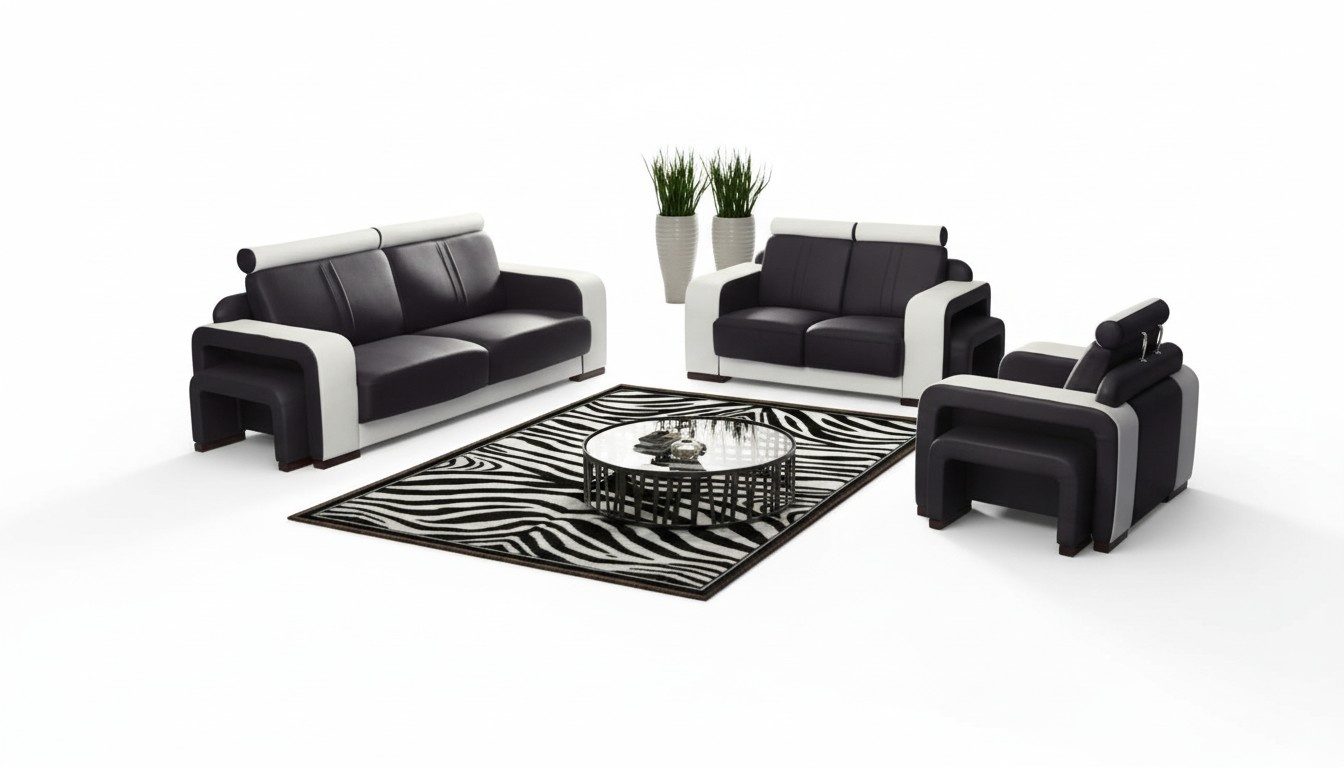 DESIGNERSOFA 3+2+1 LEATHER SET LEATHER SOFA COUCH UPHOLSTERED SET LEATHER SOFA