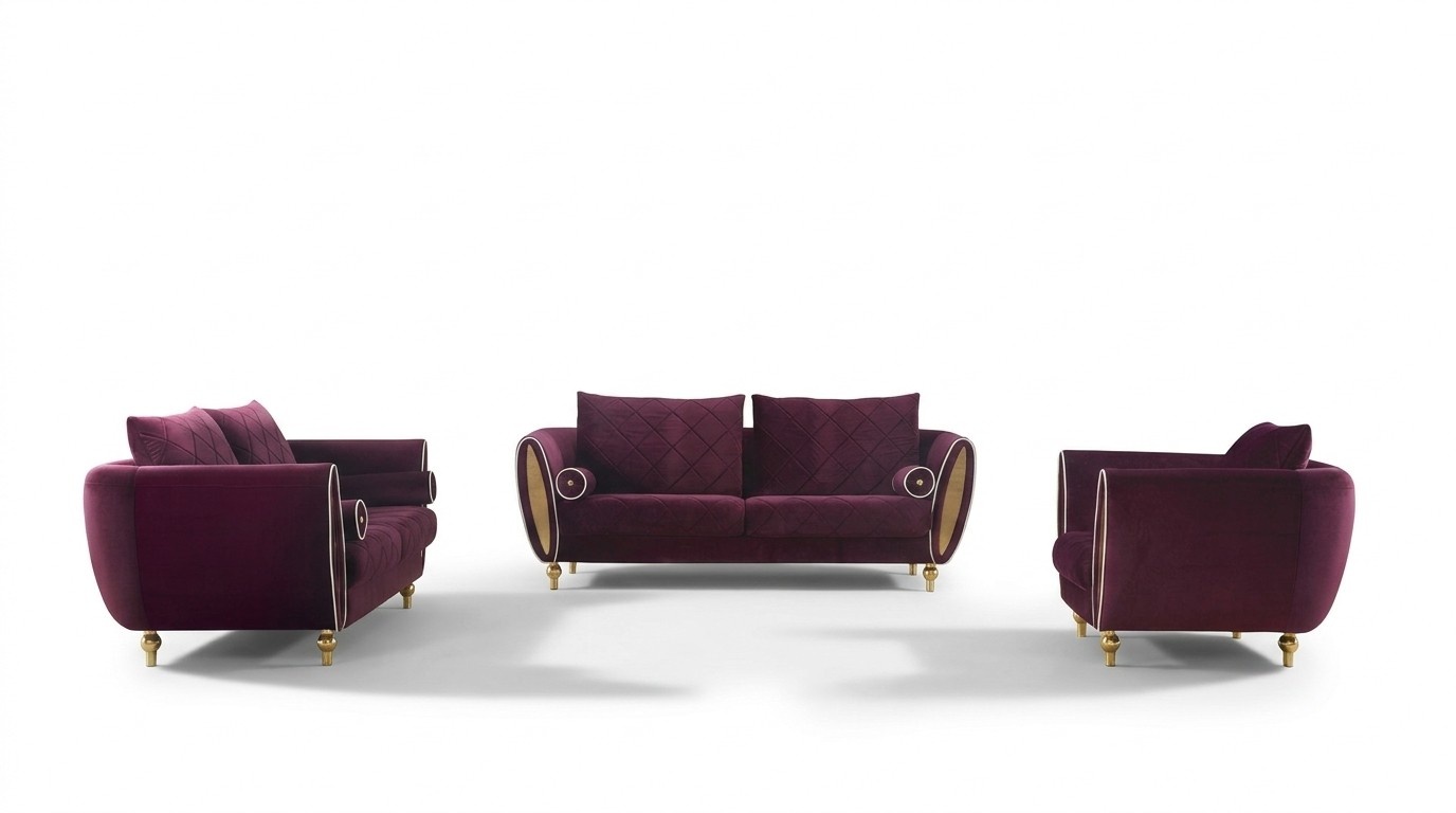 Designer Sofa Set 3+2+1 Seater Couch Upholstery Set Living Room Sofas