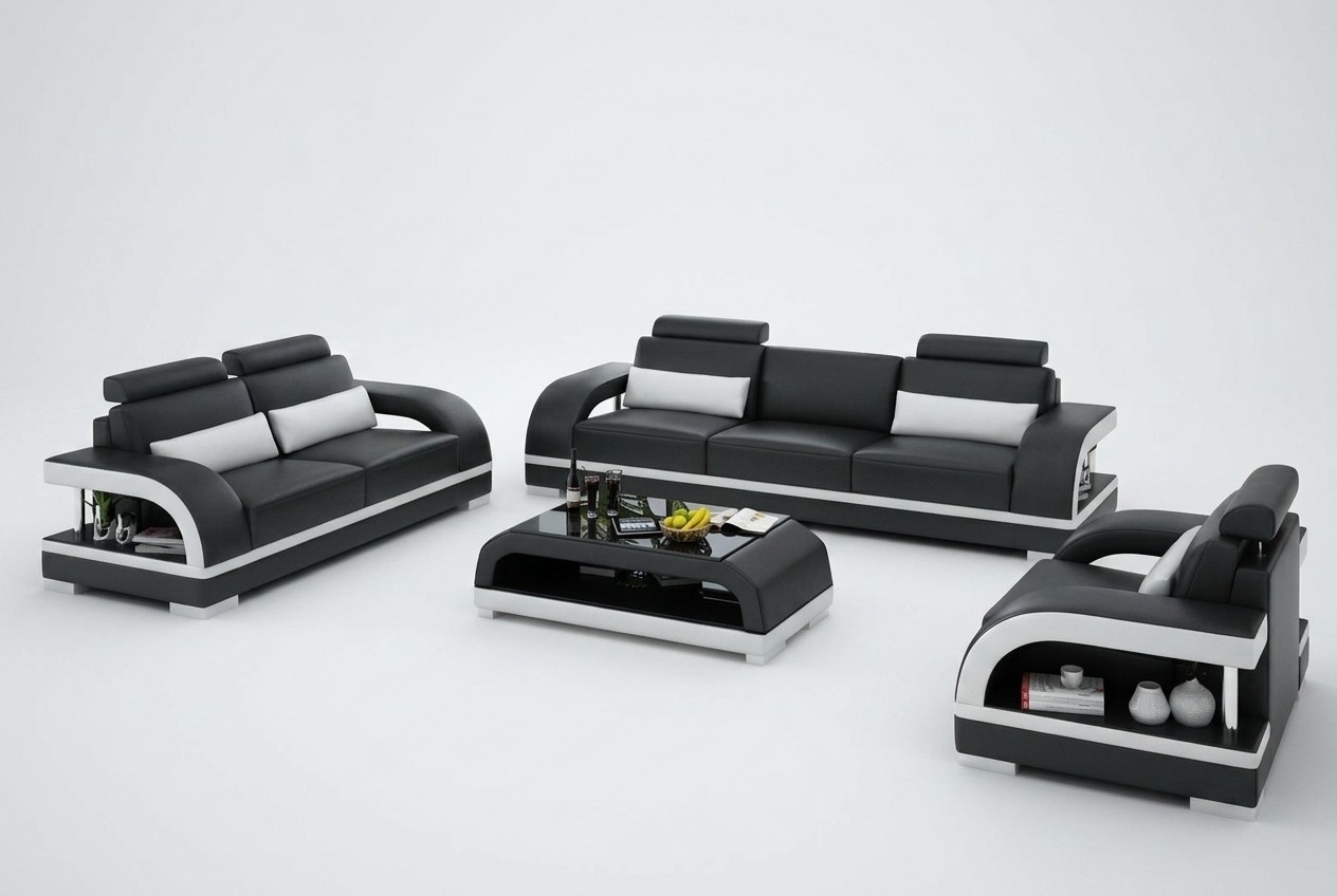 Designer sofa set leather sofa set 3+2+1 new Citadel S/W