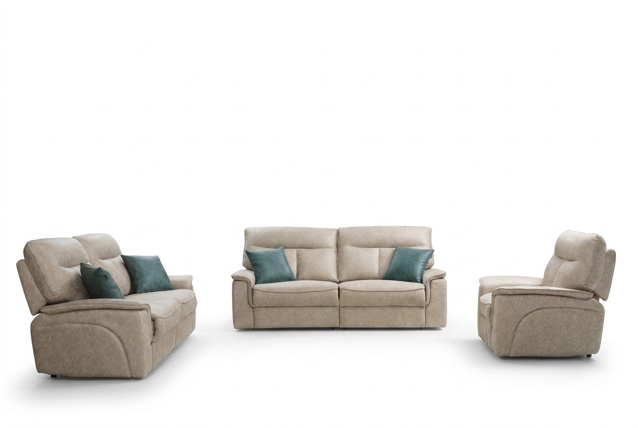 Designer sofa set 3 pieces modern upholstered furniture living room complete