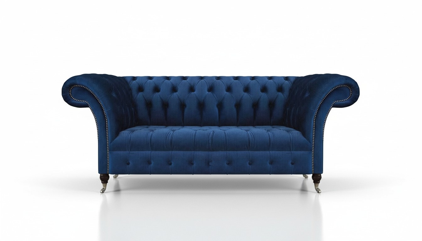 Designer sofa three-seater Chesterfield couch furnishing living room upholstered furniture