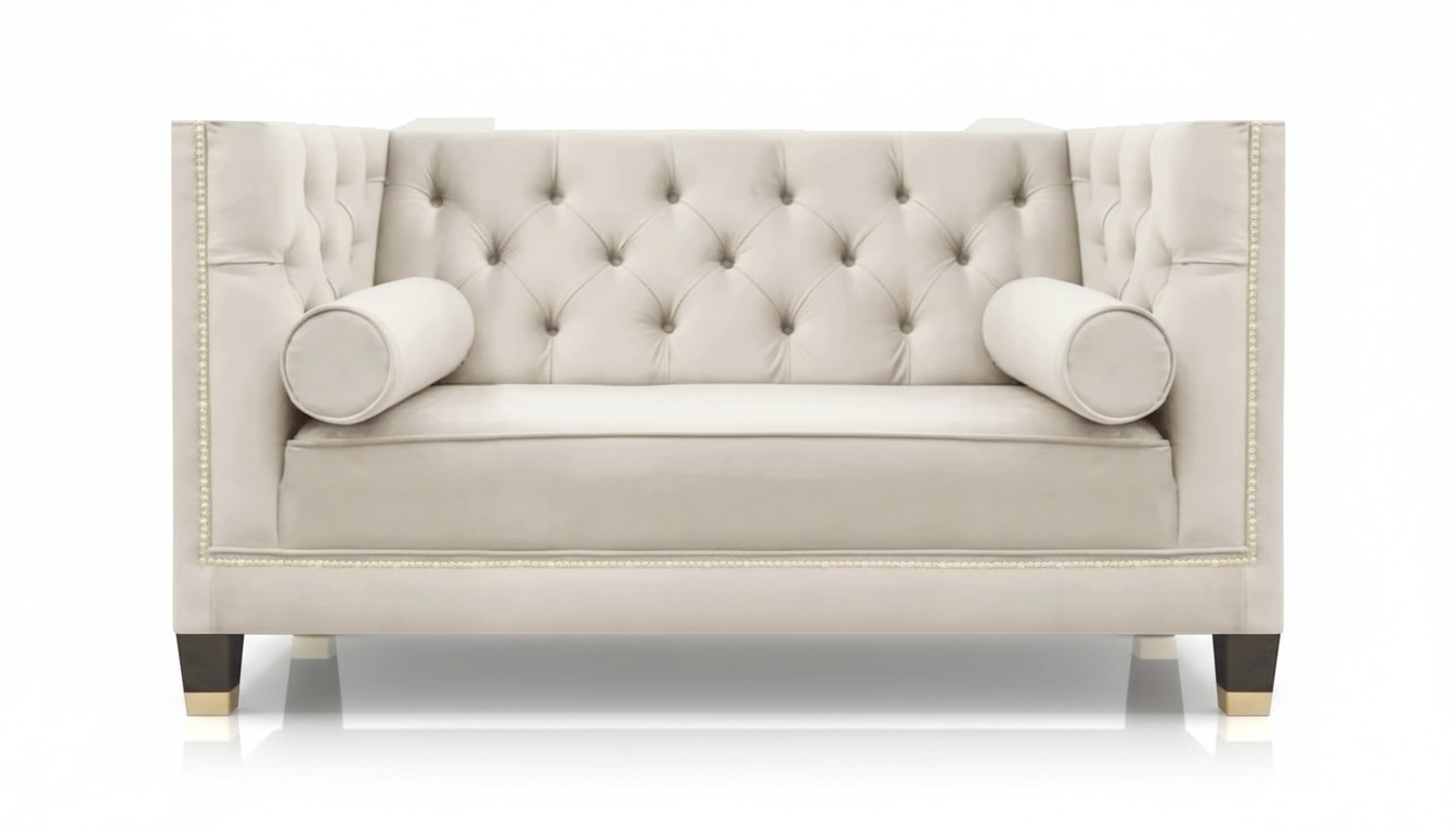 Designer Sofa Two Seater Couch Living Room Upholstery Furniture Luxury Chesterfield