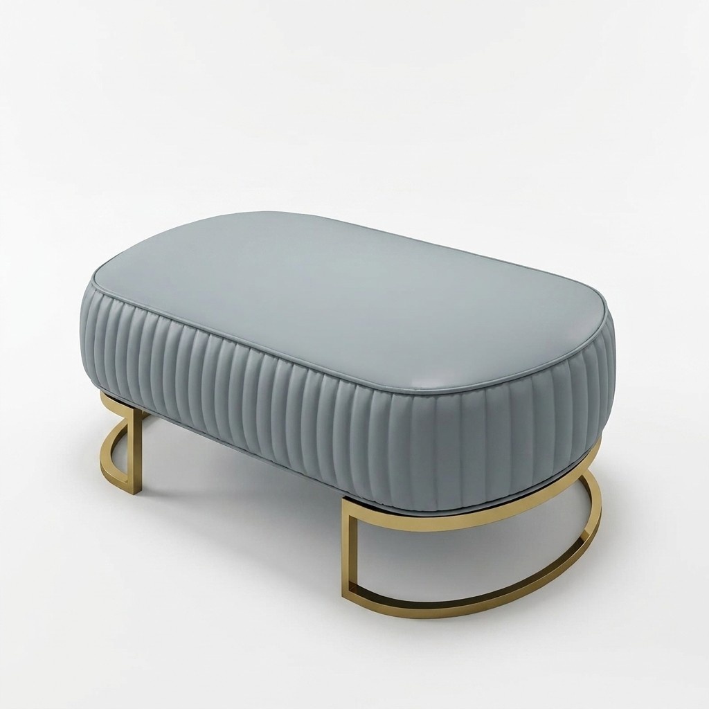 Designer Stool Upholstered Footrest Storage Furniture Living Benches Seat Textile New