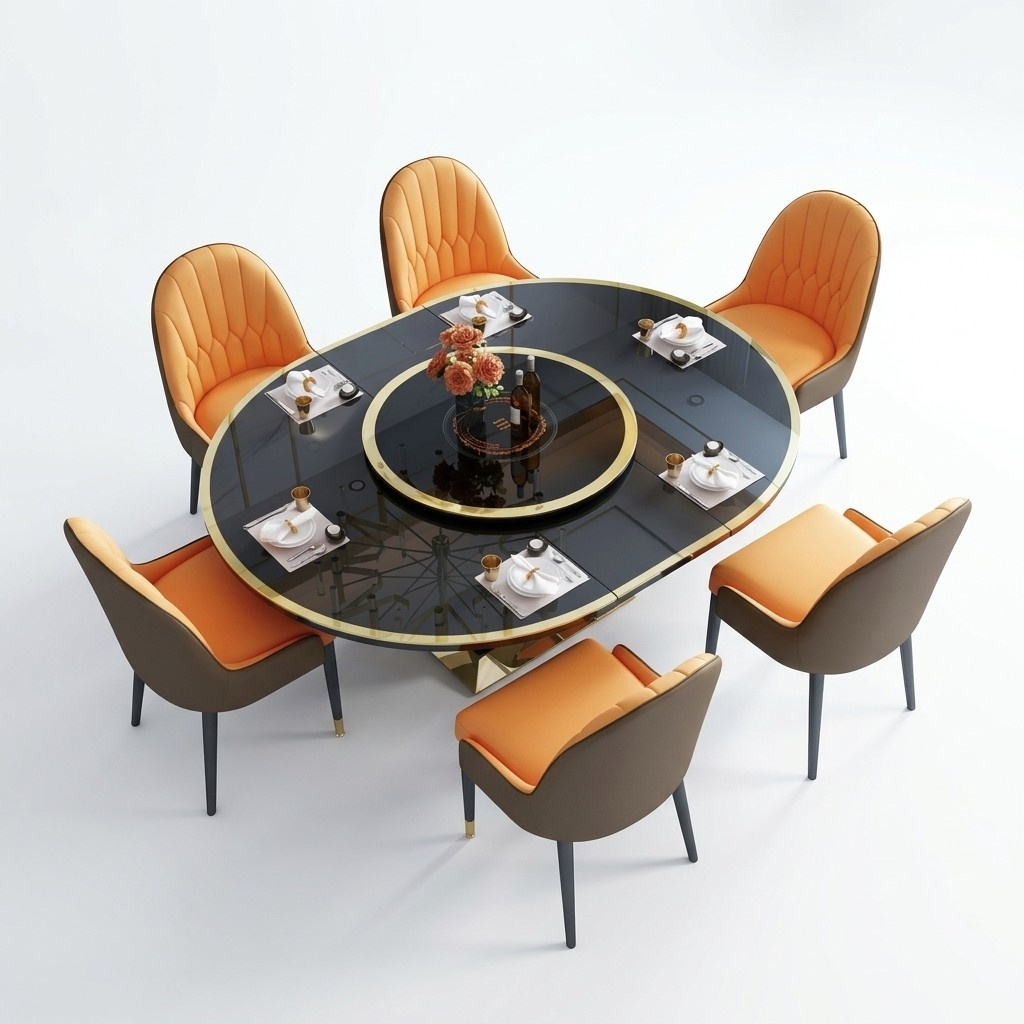 Designer Table Dining Room Table Oval Glass Round Tables Modern Extendable New