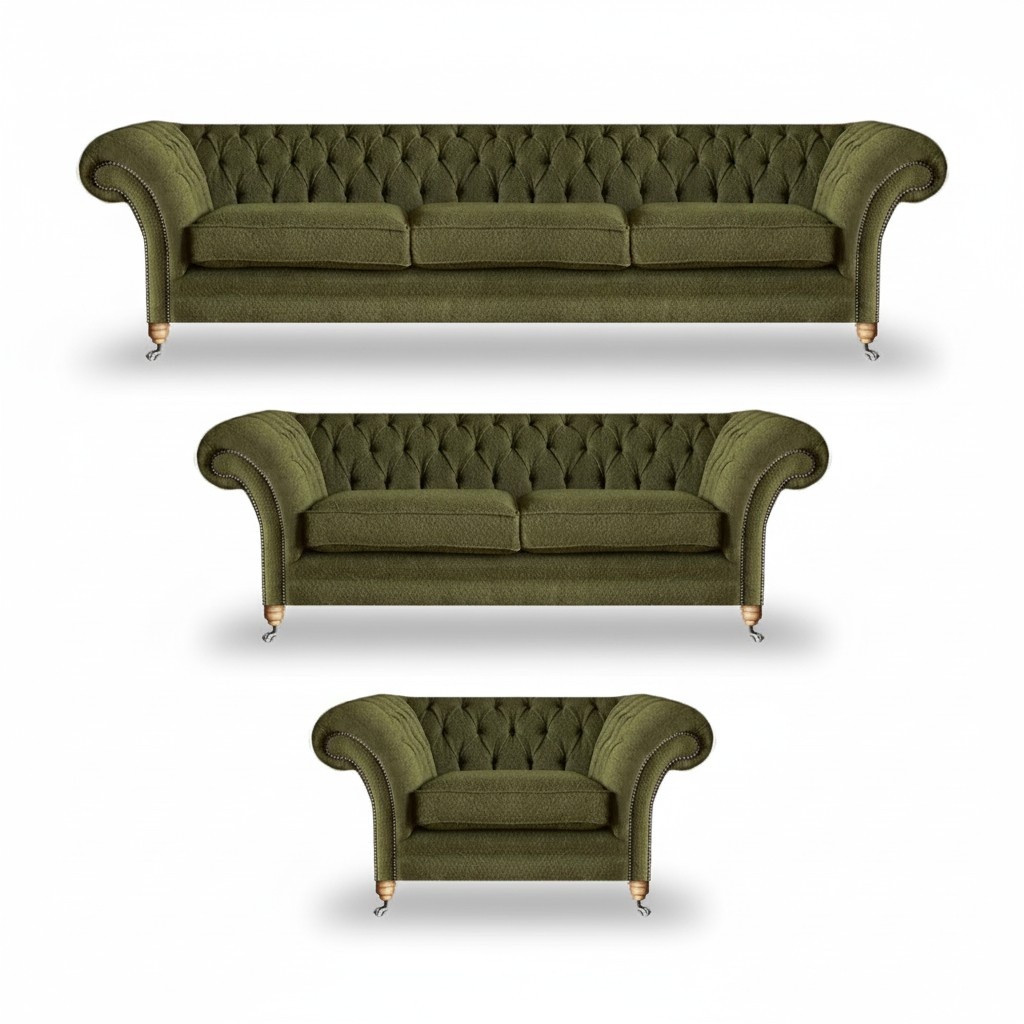 Designer textile sofa set luxury modern sofa set seat armchair Chesterfield