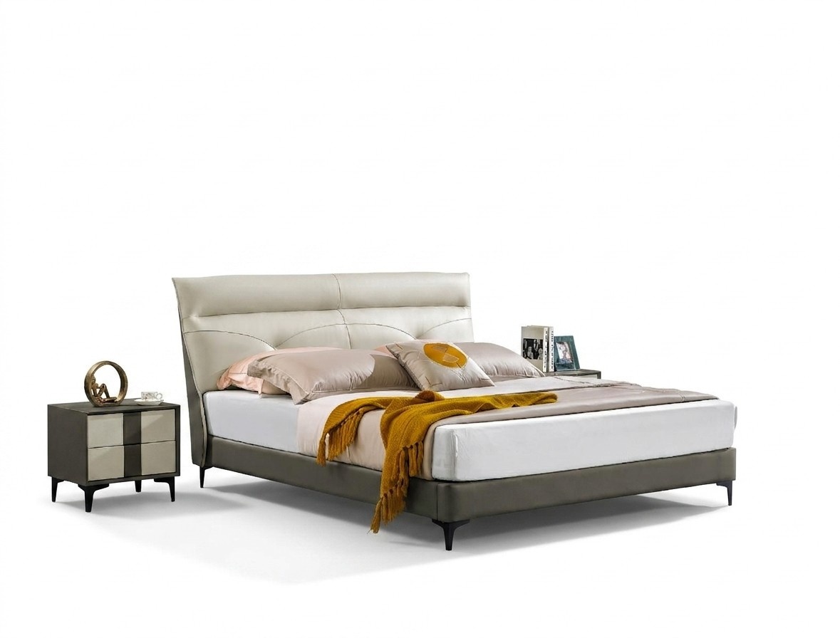 Designer upholstery double bed beds bed bedroom double bed leather bed New A591