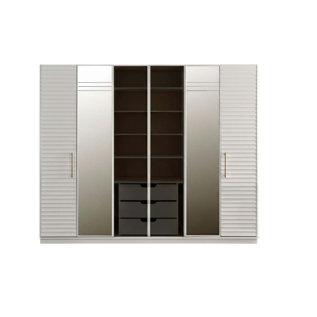 Designer wardrobe with mirror bedroom luxury furniture wardrobe