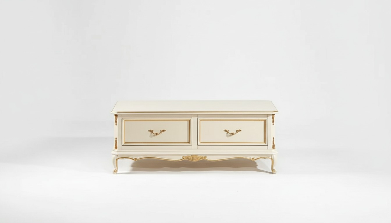 Designer White Luxury Coffee Table for Living Room Classic Wooden Table