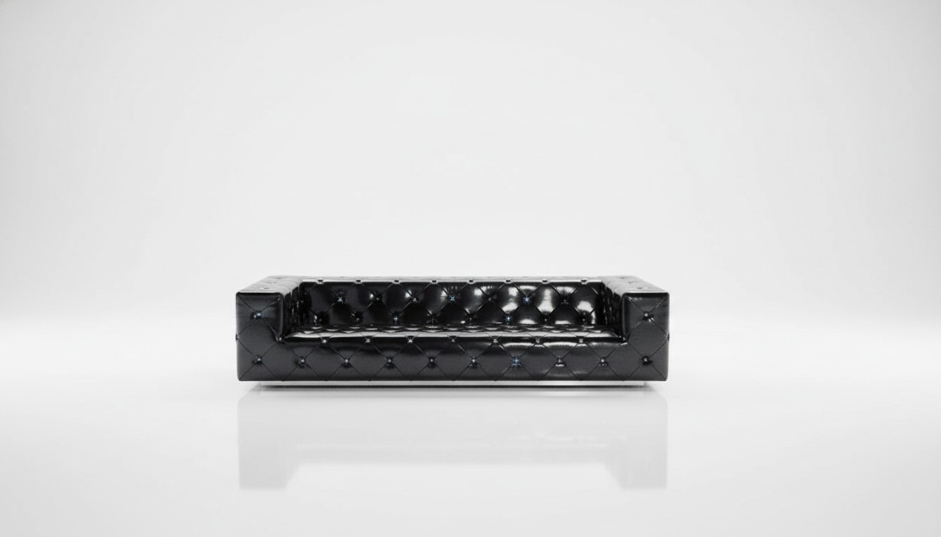 Designer XXL BIG sofa with crystal stones leather elegant upholstered couch set