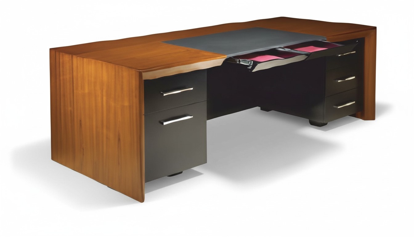 Office desk brown table wood modern style rectangular study room office