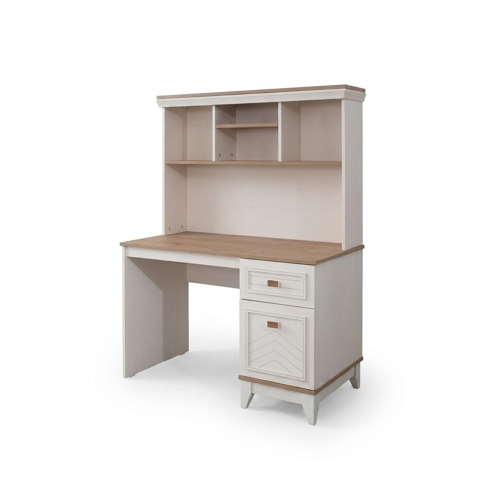 Desk Cabinet Computer Table White Office Furniture Wooden Table Shelves