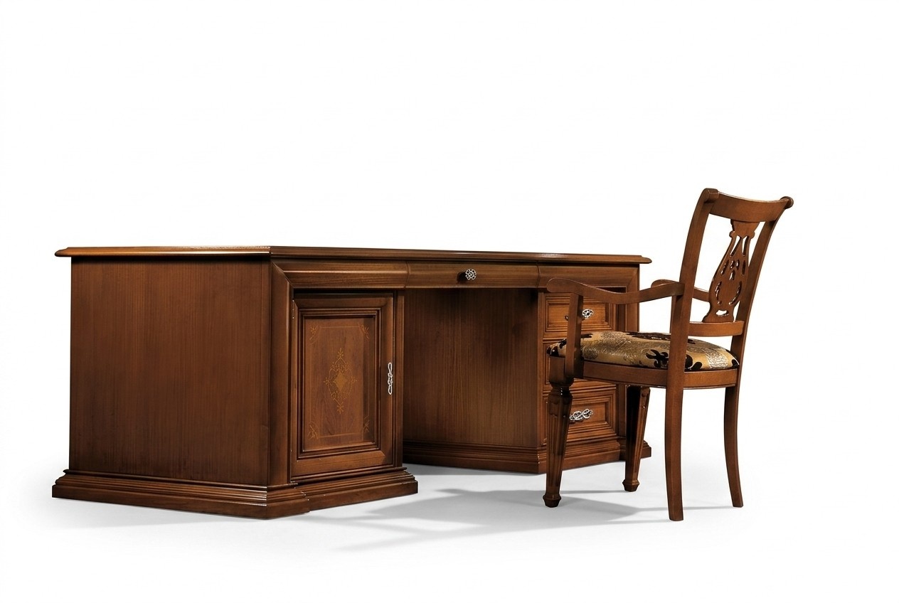 Desk, chair, tables, study, office table, table, massive 2-piece set, office