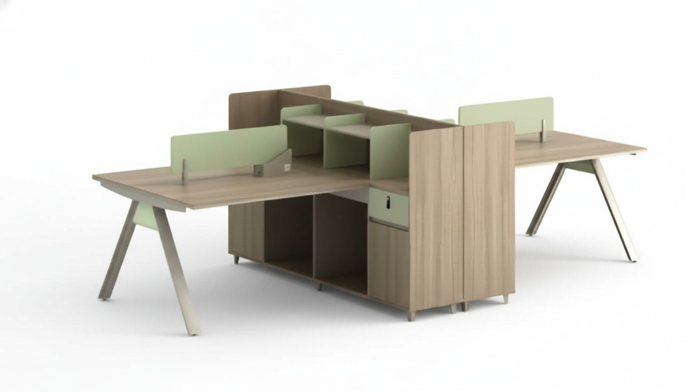 Desk Co-Working Table Team Office Desk Community Desk for 4 People
