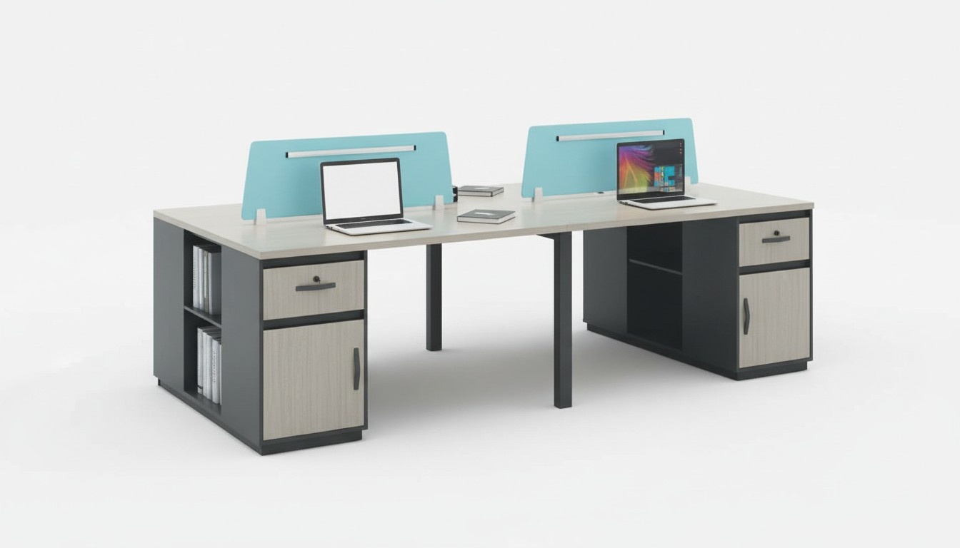 Desk Co-Working Table Team Office Table Community Desk for 4 People