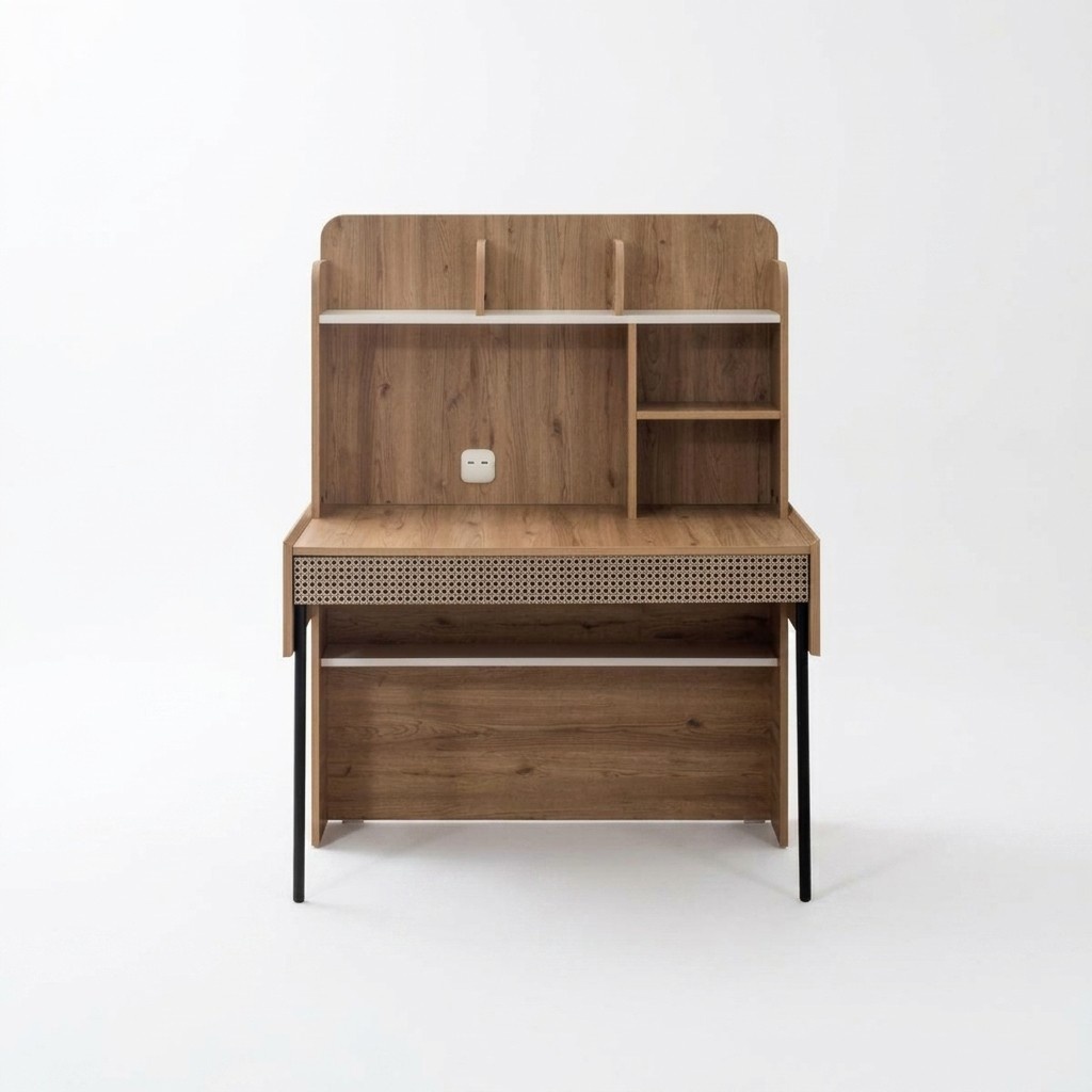 Desk Office Table Computer Table Brown Office Furniture Wooden Table Shelves