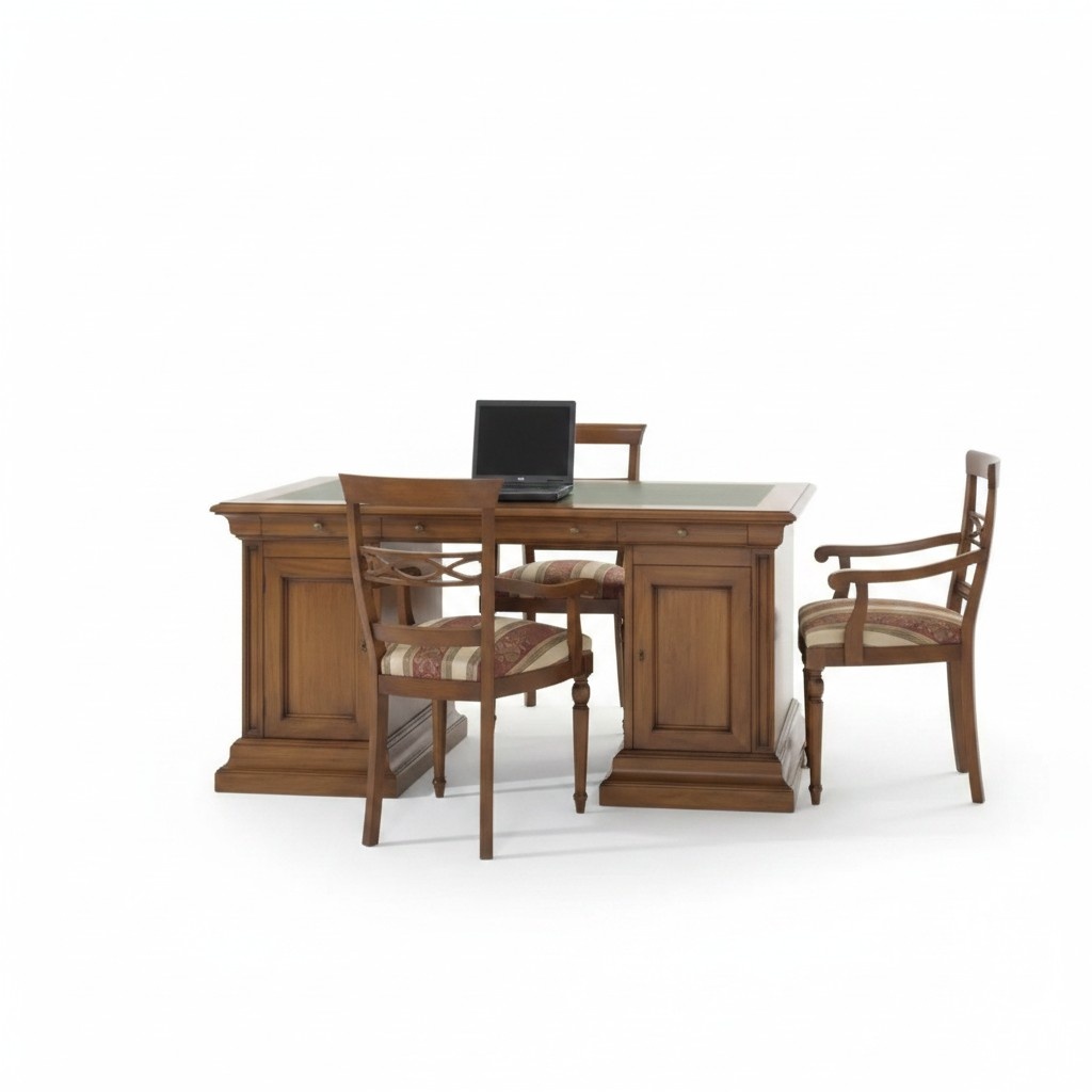 Desk Computer Table Classic Design Living Room Brown Table