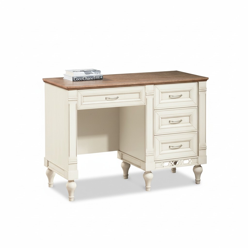 Classic style made of real wooden designer office table with 4-sliding drawer - Collection Florence