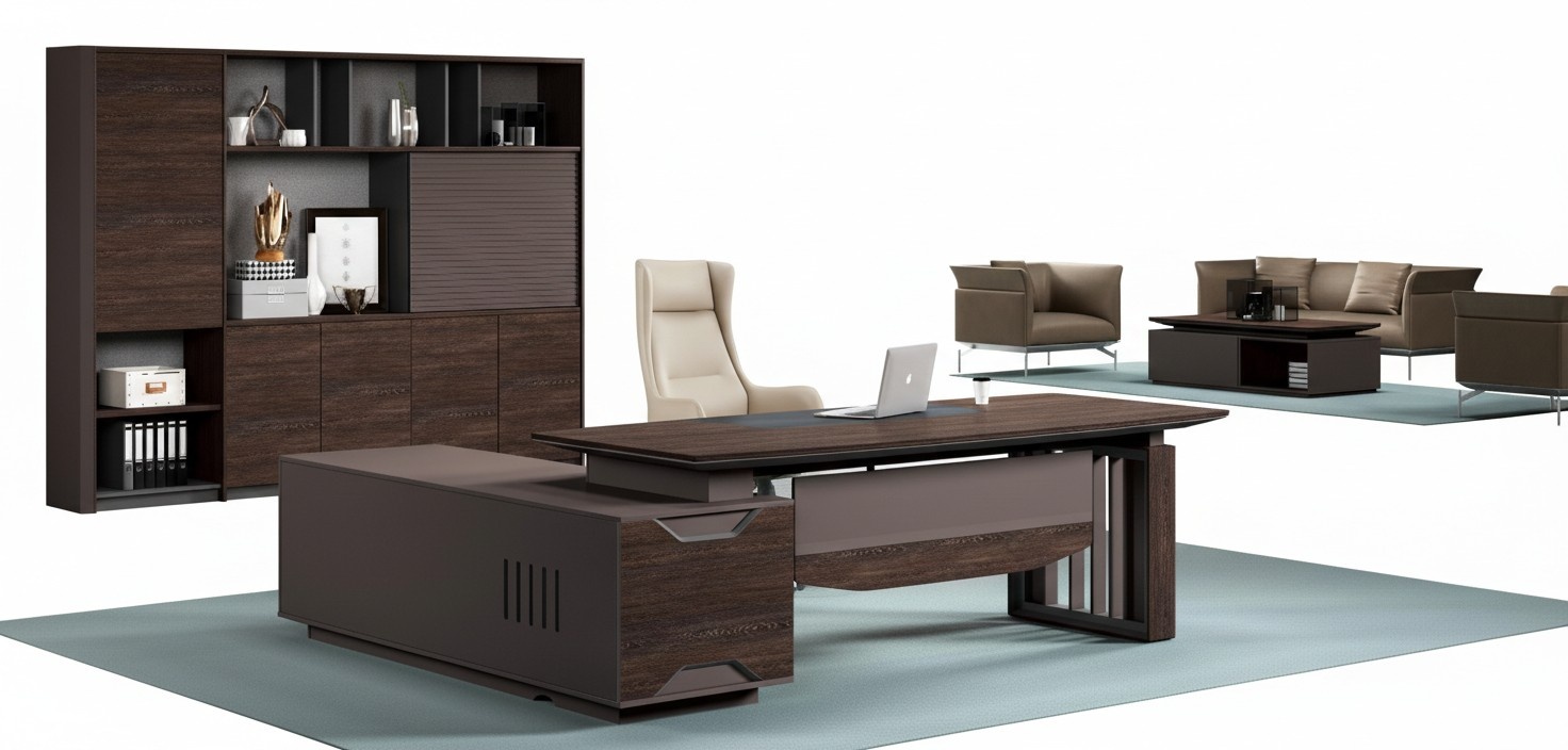 Desk Corner Desk Office Furniture Table Filing Cabinet Cupboard 2 Pieces