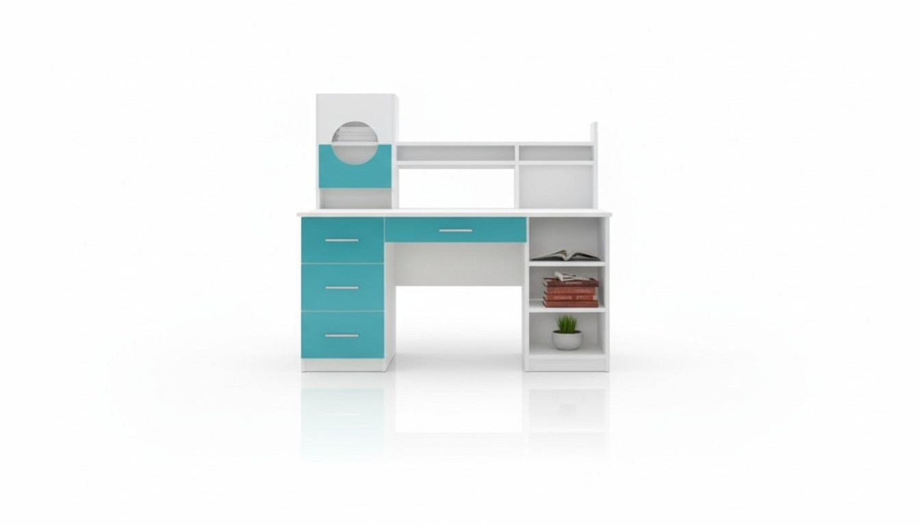 Glossy White Desk Table Children\'s Room Youth Room Furniture Tables