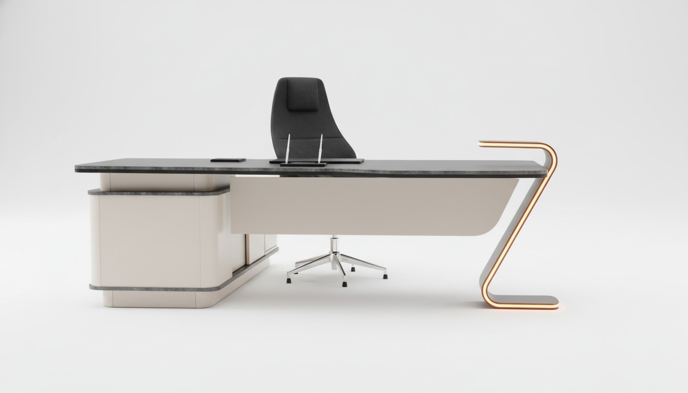 Desk LED illuminated design desk office furniture tables 250cm