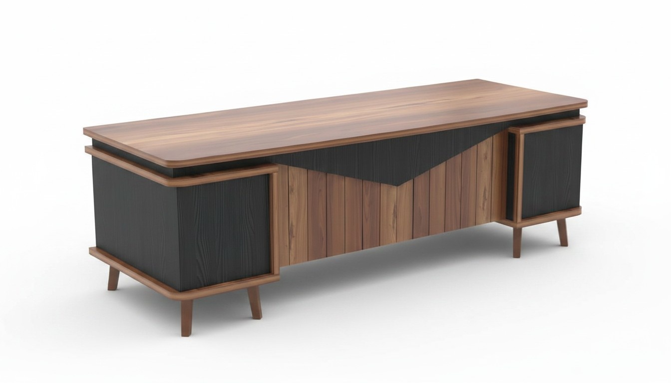 Desk Large Office Table Work Table Office Furniture Table Wood Brown