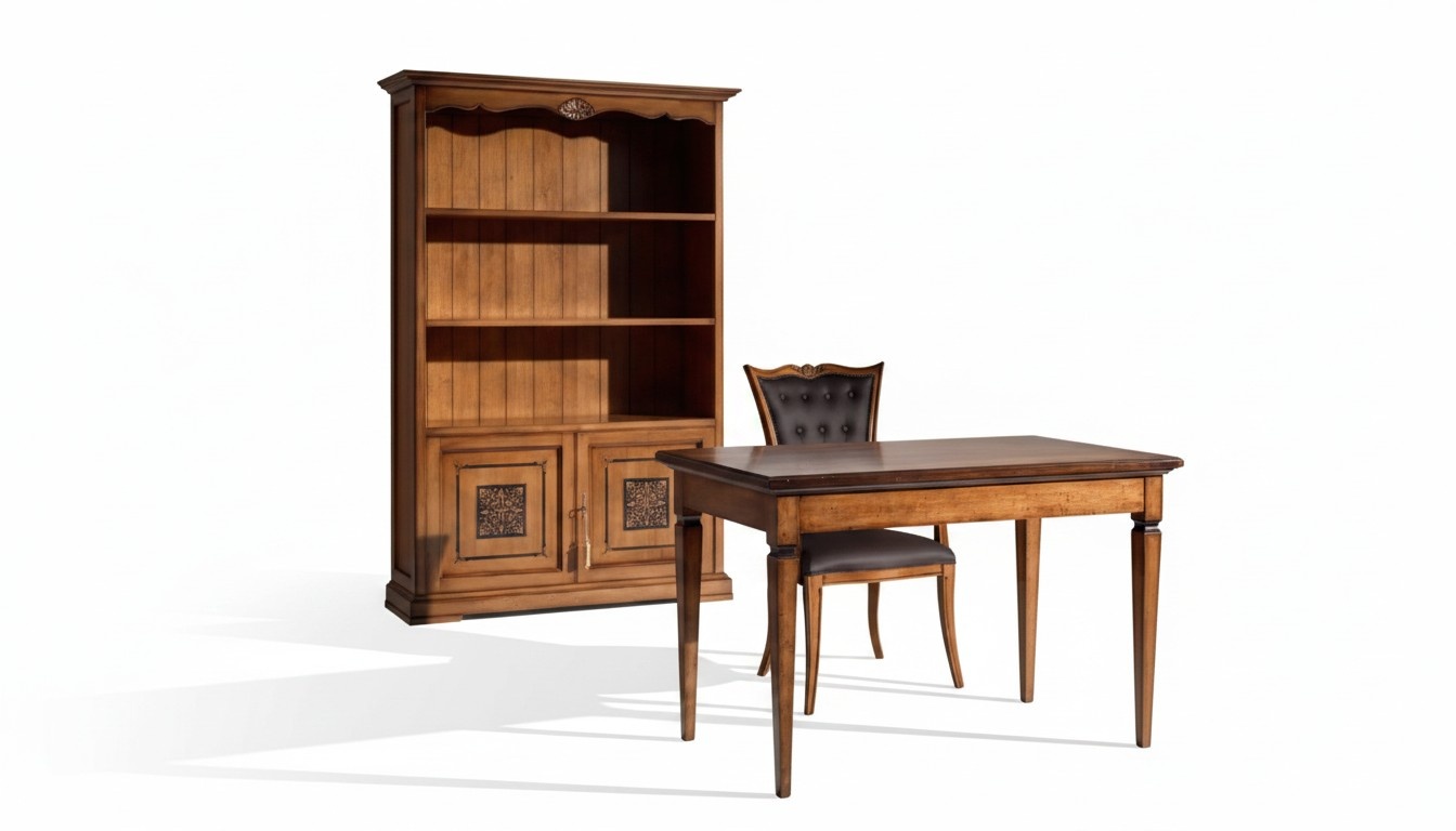 Desk Living Room Bookshelf Wood Office Cabinet Cabinets Italy
