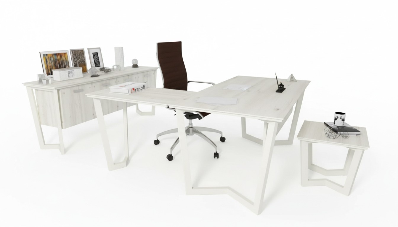 Desk Office Chest Corner Desk Office Set File Cabinet 3-piece.