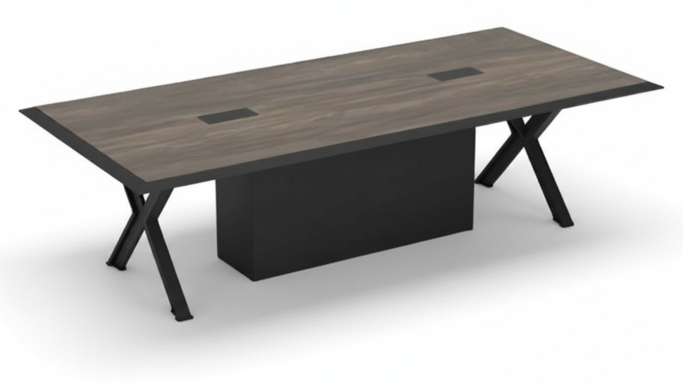 Desk Office Table Rectangular Study Room Office Gray Black Wood