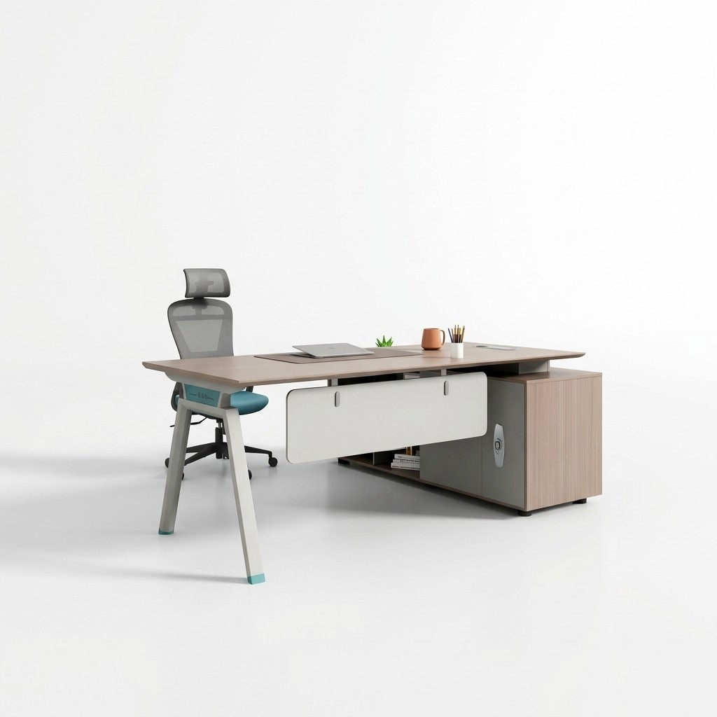 Desk Office Furniture Office Cabinet Desk Home Office Cabinet 2-piece.