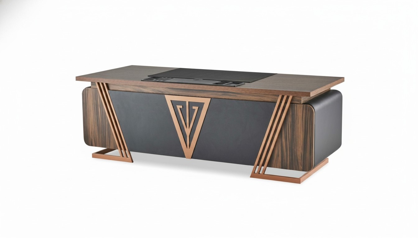 Desk Office Table Brown Bronze Office Furniture Office Wood Modern