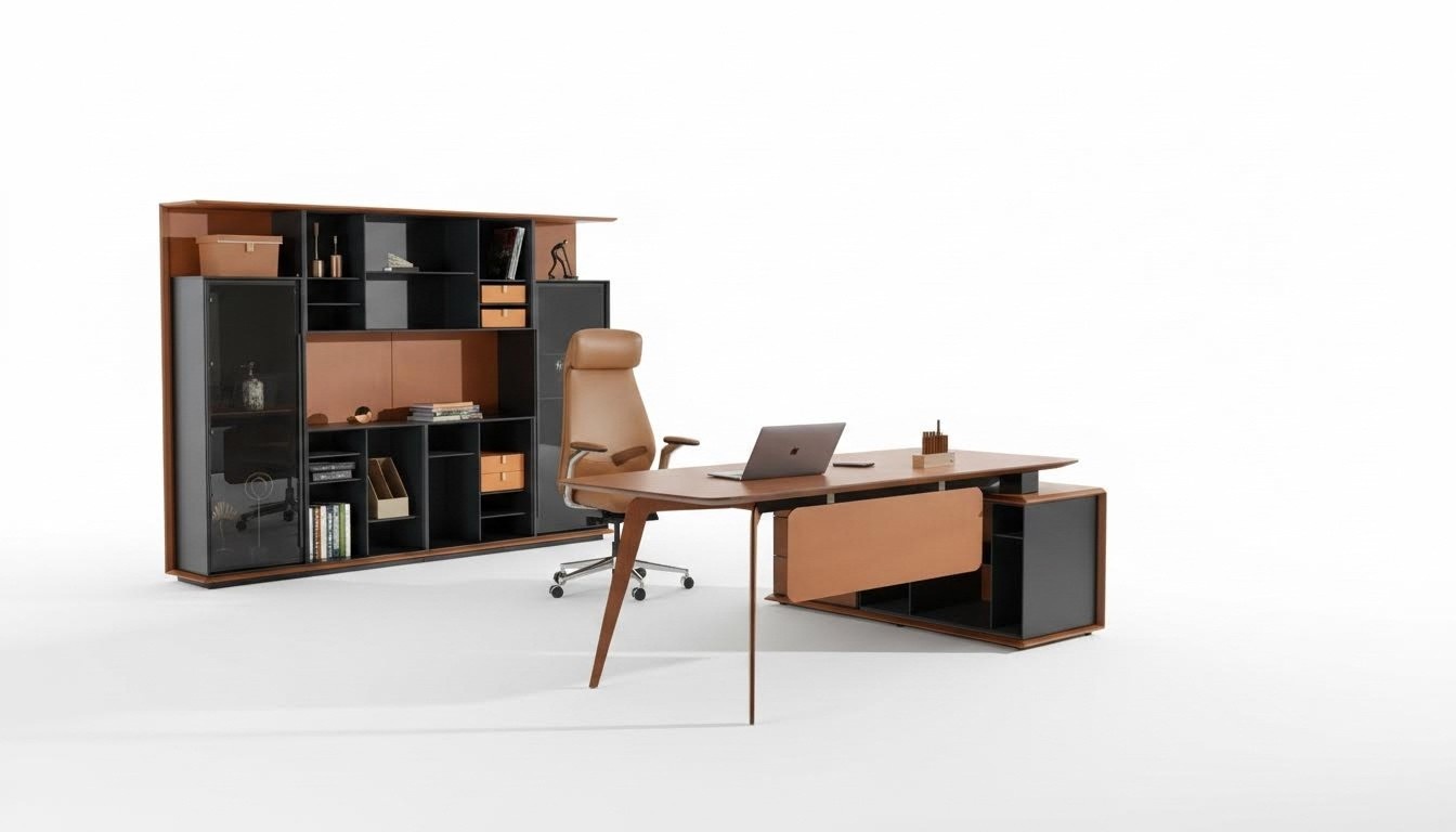 Desk Set 3pcs Office Set Table Chef Armchair Cabinet Furnishing New