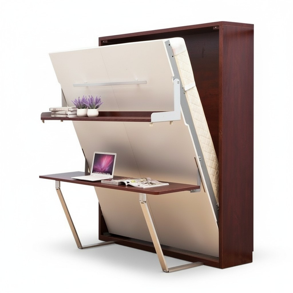 Desk Shelf Bed 2in1 Functional Wardrobe Bed Furniture Table Wall Beds