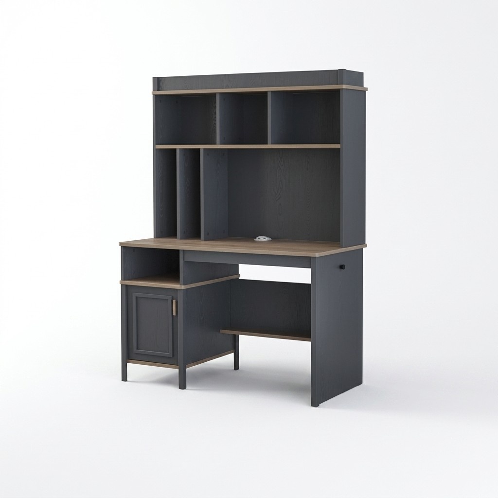Desk Shelves Office Table Computer Table Wood Gray Children\'s Room