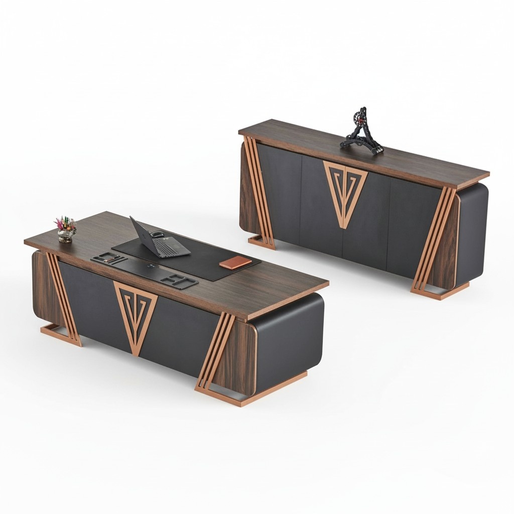 Desk sideboard home office set office table storage modern wood